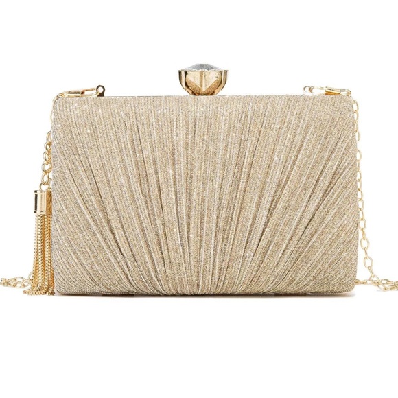 Luxe Rhinestone Kiss Lock Closure Glitter Occasion Mini Bag - Picture 6 of 8